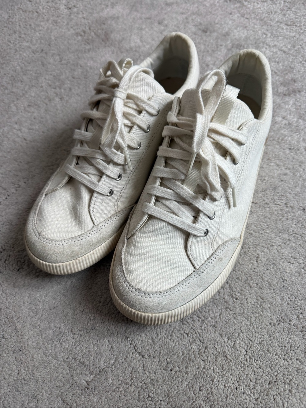 Sorel Cream Canvas Low-Top Sneakers